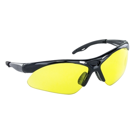 SAS SURVIVAL AIR SYS Diamondback Safe Glasses W/ Black Frame And Yellow Lens 540-0205